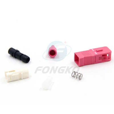 Fermata di plastica OM4 Rosa/parti di fibra ottica rosa di simplex di SC/PC 0,9 del connettore del cavo di toppa
