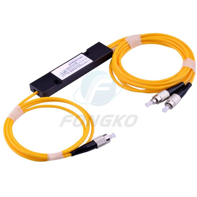 Singolo separatore a fibra ottica 1310nm o 1490nm o 1550nm di modo 1X2 di vendita 1*2 dell'accoppiatore ottico caldo dell'ABS FC UPC FBT