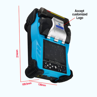 Splicer di fusione in fibra ottica blu batteria 4800mAh 2 lingue