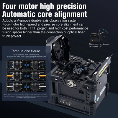 6 Motori FKEQU-161 Fibra ottica Splicer di fusione 6S FTTH Splicing Machine per Splicing veloce