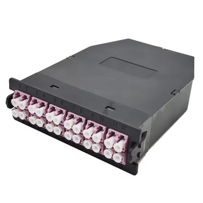 24F Black LC Duplex Multimode MPO MTP Fiber Cassette per 24 porte OM3 OM4 OS2 Patch Panel