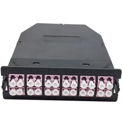 24F Black LC Duplex Multimode MPO MTP Fiber Cassette per 24 porte OM3 OM4 OS2 Patch Panel
