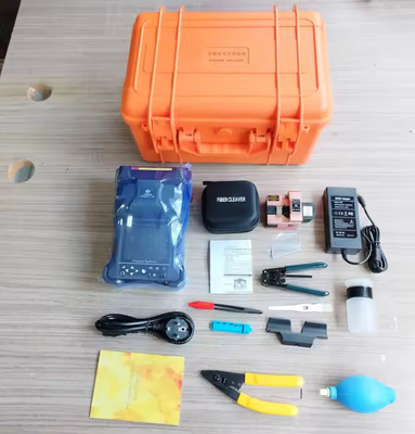 FTTH Splicer di saldatura Fibra ottica Fusion Splicer Kit con 7s Blu scuro Lingua 2 lingue Cinese/Endlish