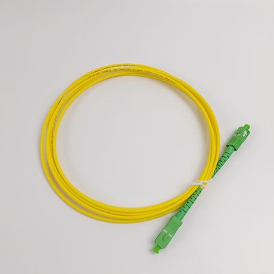 Cordone di patch ottico Yellow Pigtail SC/APC G652D Single Mode LSZH 1M Simplex 2.0mm Fiber Optic Patch Cord