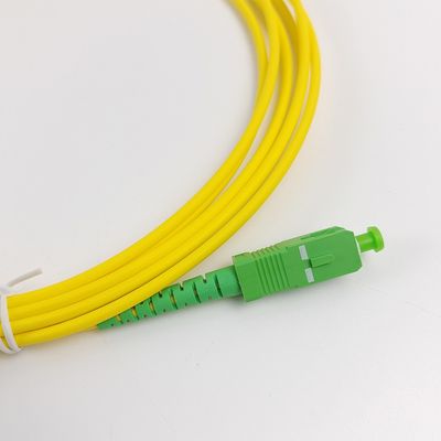 Cordone di patch ottico Yellow Pigtail SC/APC G652D Single Mode LSZH 1M Simplex 2.0mm Fiber Optic Patch Cord