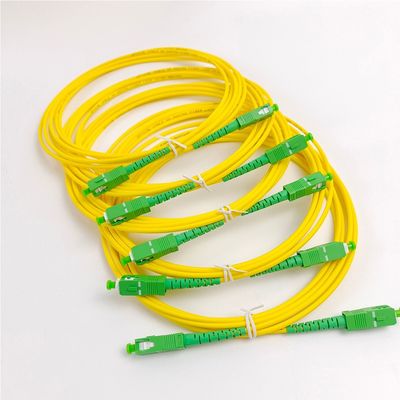 Cordone di patch ottico Yellow Pigtail SC/APC G652D Single Mode LSZH 1M Simplex 2.0mm Fiber Optic Patch Cord