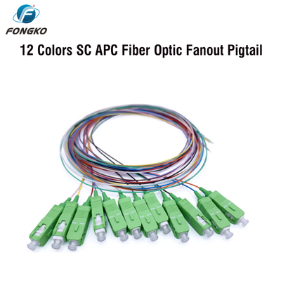 FONGKO 12 Core 0.9mm G652D PVC Pigtail in fibra ottica Bundle Pigtail LC FC SC ST UPC APC Pigtail in fibra ottica