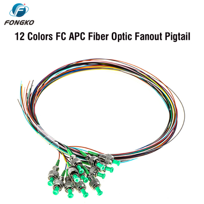 FONGKO 12 Core 0.9mm G652D PVC Pigtail in fibra ottica Bundle Pigtail LC FC SC ST UPC APC Pigtail in fibra ottica