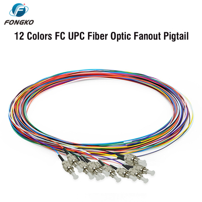FONGKO 12 Core 0.9mm G652D PVC Pigtail in fibra ottica Bundle Pigtail LC FC SC ST UPC APC Pigtail in fibra ottica