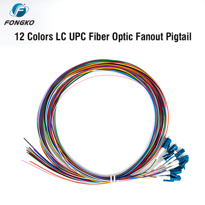 FONGKO 12 Core 0.9mm G652D PVC Pigtail in fibra ottica Bundle Pigtail LC FC SC ST UPC APC Pigtail in fibra ottica