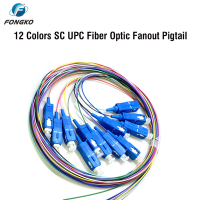 FONGKO 12 Core 0.9mm G652D PVC Pigtail in fibra ottica Bundle Pigtail LC FC SC ST UPC APC Pigtail in fibra ottica