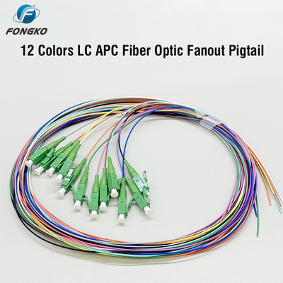 FONGKO 12 Core 0.9mm G652D PVC Pigtail in fibra ottica Bundle Pigtail LC FC SC ST UPC APC Pigtail in fibra ottica
