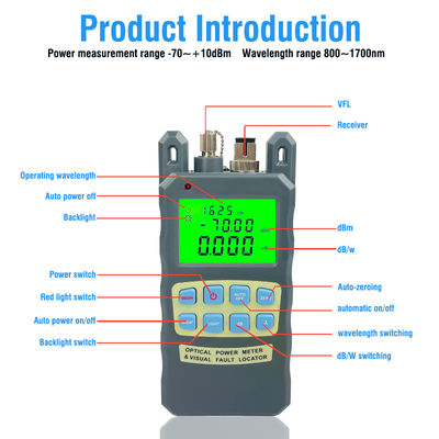 FONGKO 70+10dBm 10mw Misuratore di Potenza Ottica in Fibra Ottica 10km Strumento Tester Cavo Localizzatore di Guasti Visivi Tester Cavo in Fibra Ottica All-in-One