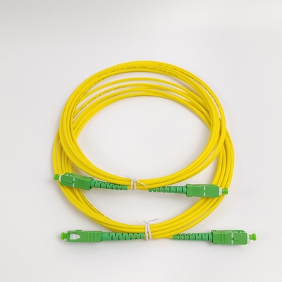 Cordone di patch ottico Yellow Pigtail SC/APC G652D Single Mode LSZH 1M Simplex 2.0mm Fiber Optic Patch Cord