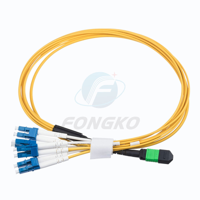 8 il centro monomodale MPO APC (femmina) al cavo di toppa a fibra ottica del cablaggio del duplex di LC UPC